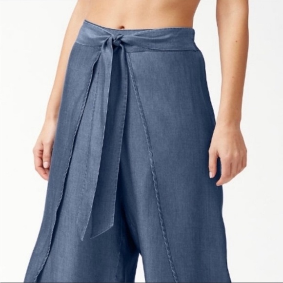 Tommy Bahama Chambray Wrap-Front Beach Pants Size Small NEW - Picture 3 of 8